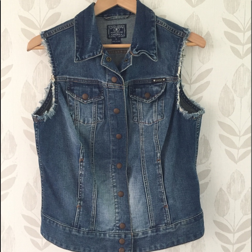 Lucky Brand Sleeveless Denim Vest